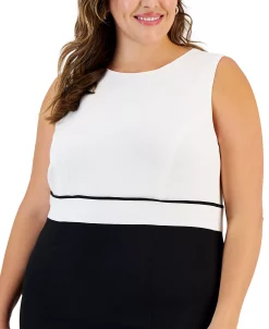 Kasper Plus Size Sleeveless Colorblock Sheath Dress -Sanctuary Shop 22567774 fpx