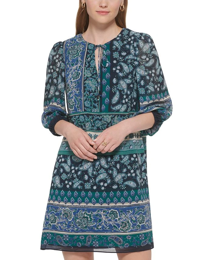 Vince Camuto Women's Balloon-Sleeve Tie-Neck Dress 4 Vince Camuto Women's Balloon-Sleeve Tie-Neck Dress - Image 4