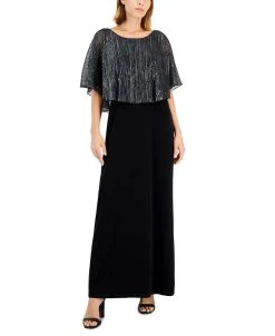 Connected Metallic-Capelet Gown