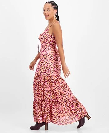 Bar III Women's Front-Cutout Tiered Tie-Neck Dress, Created For Macy's 3 Bar III Women's Front-Cutout Tiered Tie-Neck Dress, Created For Macy's - Image 3