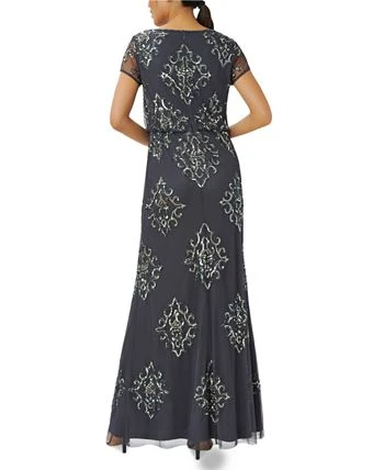 Adrianna Papell Women's Beaded Blouson Short-Sleeve Gown 2 Adrianna Papell Women's Beaded Blouson Short-Sleeve Gown - Image 2