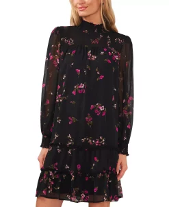 CeCe Women's Printed Long Sleeve Smocked Dress 6 CeCe Women's Printed Long Sleeve Smocked Dress -Sanctuary Shop 22632216 fpx