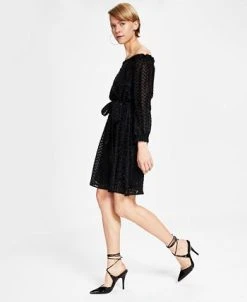 Bar III Women's Metallic Eyelash Off-The-Shoulder Dress, Created For Macy's -Sanctuary Shop 22723266 fpx