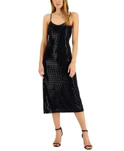 Anne Klein Women's Sequined Midi Slipdress