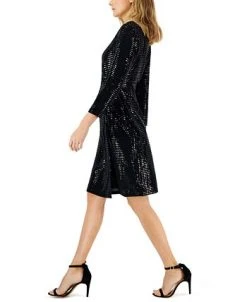 Anne Klein Women's Linear Shine Signature Wrap Midi Dress 7 Anne Klein Women's Linear Shine Signature Wrap Midi Dress -Sanctuary Shop 22741541 fpx