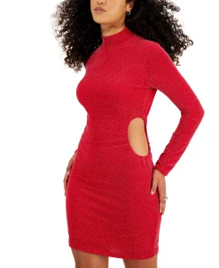 Bar III Women's Sparkling Cut-Out Long-Sleeve Mini Dress, Created For Macy's 9 Bar III Women's Sparkling Cut-Out Long-Sleeve Mini Dress, Created For Macy's -Sanctuary Shop 22742236 fpx