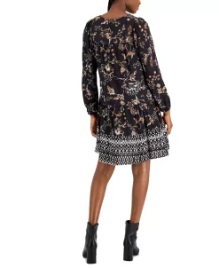 Style & Co Women's Printed V-Neck Peasant Dress, Created For Macy's 8 Style & Co Women's Printed V-Neck Peasant Dress, Created For Macy's -Sanctuary Shop 22768402 fpx