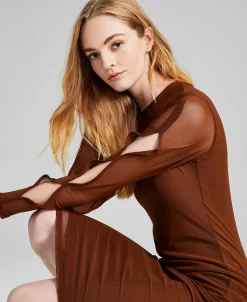 And Now This Women's Cutout-Long-Sleeve Midi Dress 5 And Now This Women's Cutout-Long-Sleeve Midi Dress -Sanctuary Shop 22793488 fpx