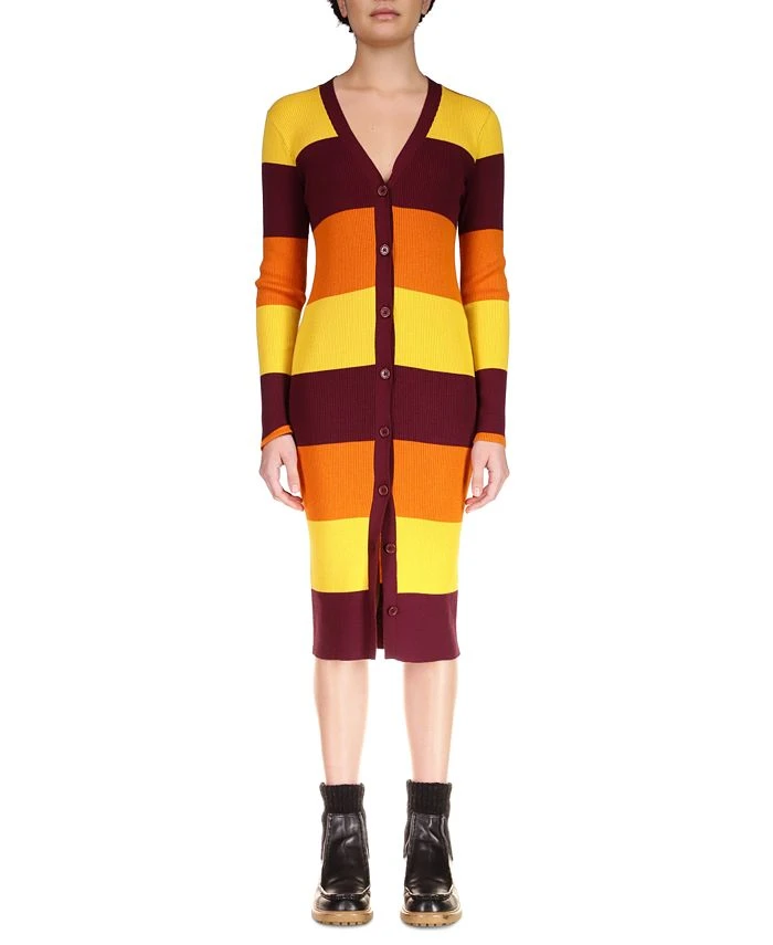 Sanctuary Women's Striped Longline Cardigan Dress 1 Sanctuary Women's Striped Longline Cardigan Dress