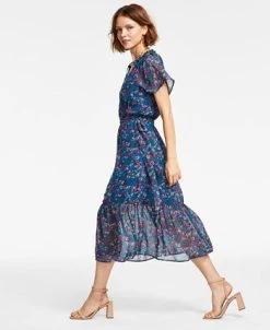 INC International Concepts Women's Flutter-Sleeve Midi Dress, Created For Macy's -Sanctuary Shop 22813886 fpx