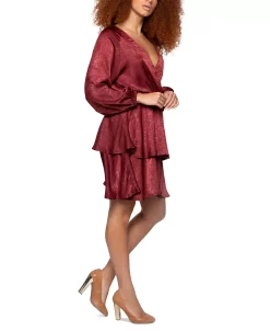 Black Tape Women's Chiffon Layered Faux-Wrap Dress -Sanctuary Shop 22822972 fpx