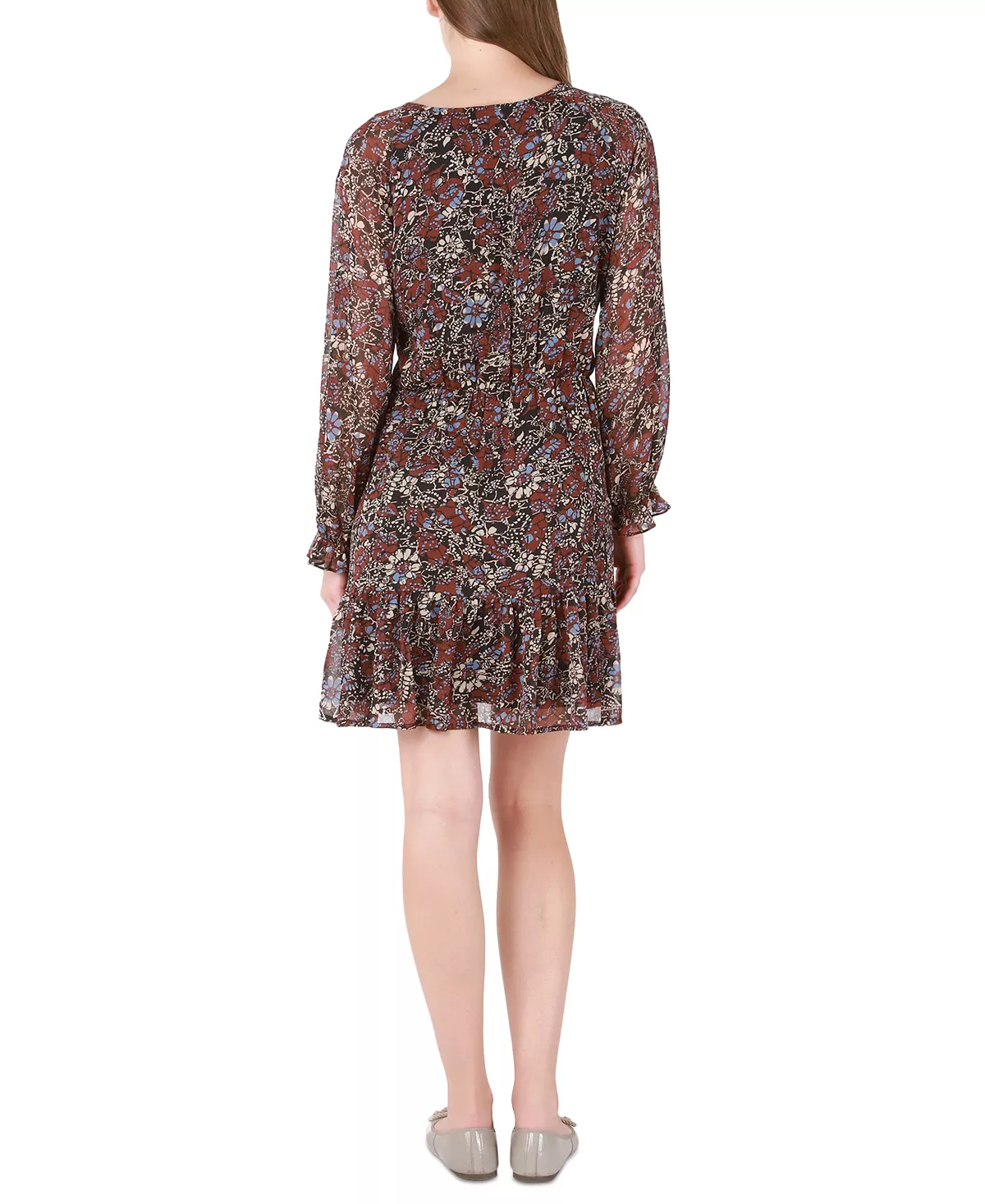 Black Tape Women's Printed V-Neck Long-Sleeve Dress 2 Black Tape Women's Printed V-Neck Long-Sleeve Dress - Image 2