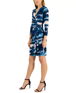 Anne Klein Nomad Printed Faux-Wrap Dress -Sanctuary Shop 22836903 fpx
