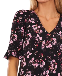 CeCe Women's Printed V-Neck Ruffle-Hem Knit Dress -Sanctuary Shop 22854979 fpx