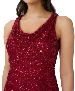 Adrianna Papell Women's Sequined Cowlneck Sheath Dress 6 Adrianna Papell Women's Sequined Cowlneck Sheath Dress -Sanctuary Shop 22865962 fpx