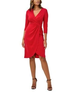 Adrianna Papell Women's Faux-Wrap Cocktail Dress