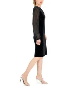 Connected Women's Velvet V-Neck Sheath Dress -Sanctuary Shop 22877675 fpx