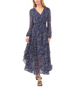 Vince Camuto Women's V-Neck Long Sleeve Dress