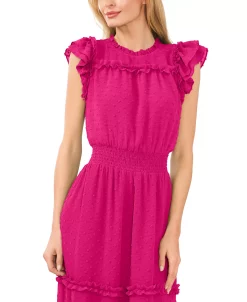 CeCe Ruffled Swiss Dot Midi Dress -Sanctuary Shop 22916233 fpx