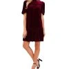 CeCe Women's Velvet Ruffled Knit Dress