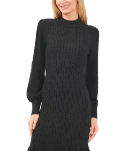 CeCe Women's Cable Knit Mock Neck Sweater Dress -Sanctuary Shop 22938529 fpx