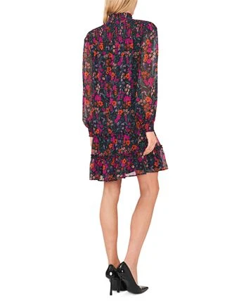 CeCe Women's Floral-Print Smocked Blouson-Sleeve Shift Dress 2 CeCe Women's Floral-Print Smocked Blouson-Sleeve Shift Dress - Image 2