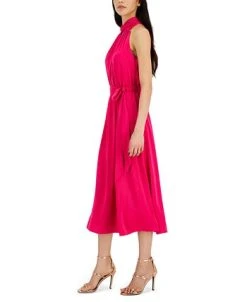 Anne Klein Women's Twist-Neck Sleeveless Midi Dress 8 Anne Klein Women's Twist-Neck Sleeveless Midi Dress -Sanctuary Shop 22979942 fpx