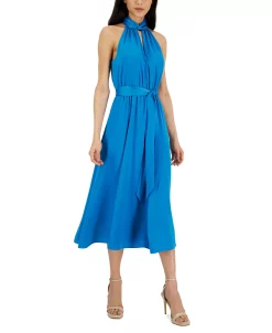 Anne Klein Women's Twist-Neck Sleeveless Midi Dress 10 Anne Klein Women's Twist-Neck Sleeveless Midi Dress -Sanctuary Shop 22979945 fpx