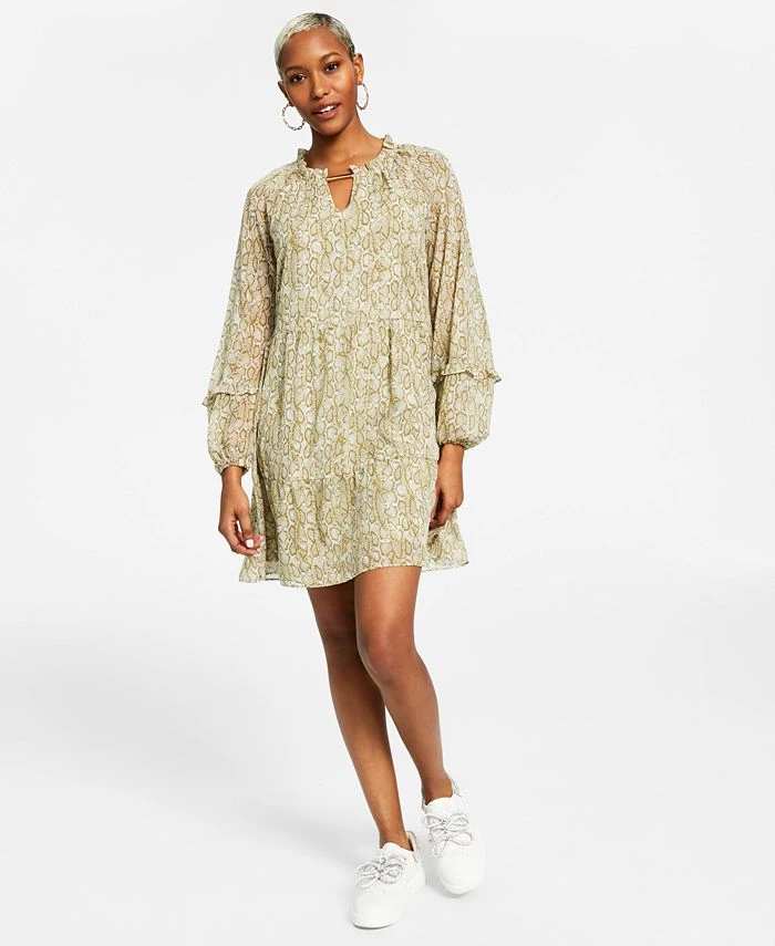 INC International Concepts Women's Metallic-Striped Chiffon Minidress, Created For Macy's 1 INC International Concepts Women's Metallic-Striped Chiffon Minidress, Created For Macy's