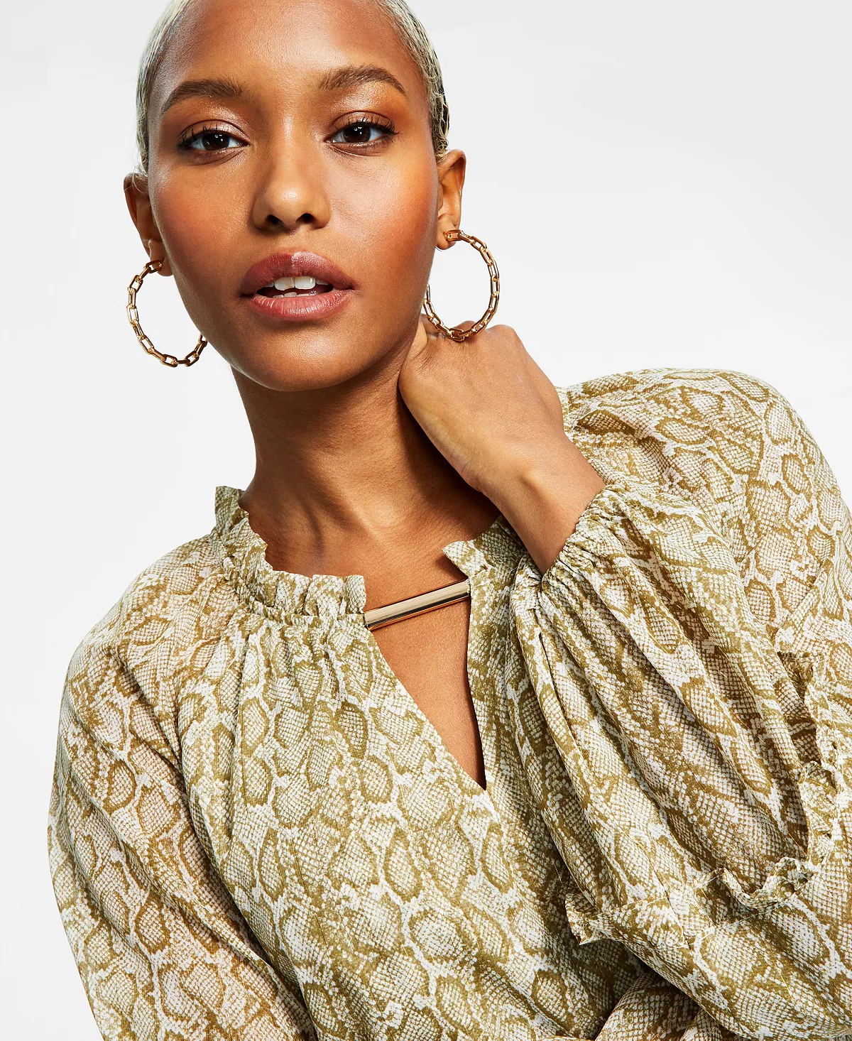 INC International Concepts Women's Metallic-Striped Chiffon Minidress, Created For Macy's 4 INC International Concepts Women's Metallic-Striped Chiffon Minidress, Created For Macy's - Image 4