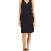 Anne Klein Women's Compression V-Neck Sheath Dress