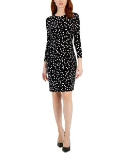 Anne Klein Women's Printed Draped Twist-Front Dress