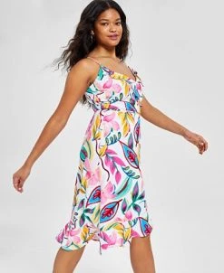 Bar III Women's Sleeveless Midi Wrap Ruffle Dress, Created For Macy's -Sanctuary Shop 22997772 fpx