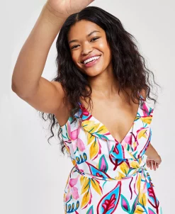 Bar III Women's Sleeveless Midi Wrap Ruffle Dress, Created For Macy's -Sanctuary Shop 22997773 fpx