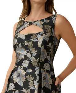 Adrianna Papell Women's Keyhole Metallic Jacquard Dress 6 Adrianna Papell Women's Keyhole Metallic Jacquard Dress -Sanctuary Shop 23021994 fpx