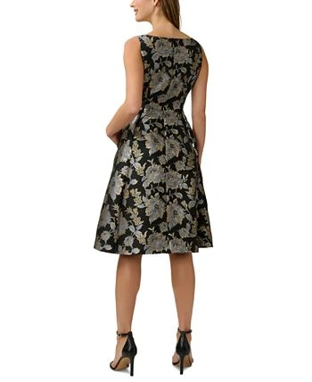 Adrianna Papell Women's Keyhole Metallic Jacquard Dress 2 Adrianna Papell Women's Keyhole Metallic Jacquard Dress - Image 2