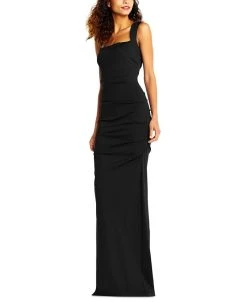 Adrianna Papell Women's Ruched Square-Neck Gown