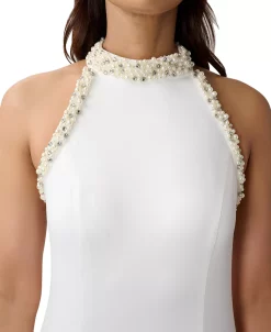 Adrianna Papell Women's Embellished Mock-Neck Fit & Flare Dress 6 Adrianna Papell Women's Embellished Mock-Neck Fit & Flare Dress -Sanctuary Shop 23033679 fpx