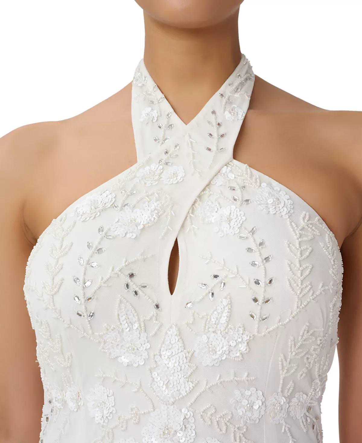 Adrianna Papell Women's Halter-Neck Sleeveless Embellished Gown 3 Adrianna Papell Women's Halter-Neck Sleeveless Embellished Gown - Image 3