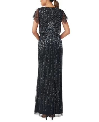 Adrianna Papell Women's Beaded Flutter-Sleeve Gown 2 Adrianna Papell Women's Beaded Flutter-Sleeve Gown - Image 2