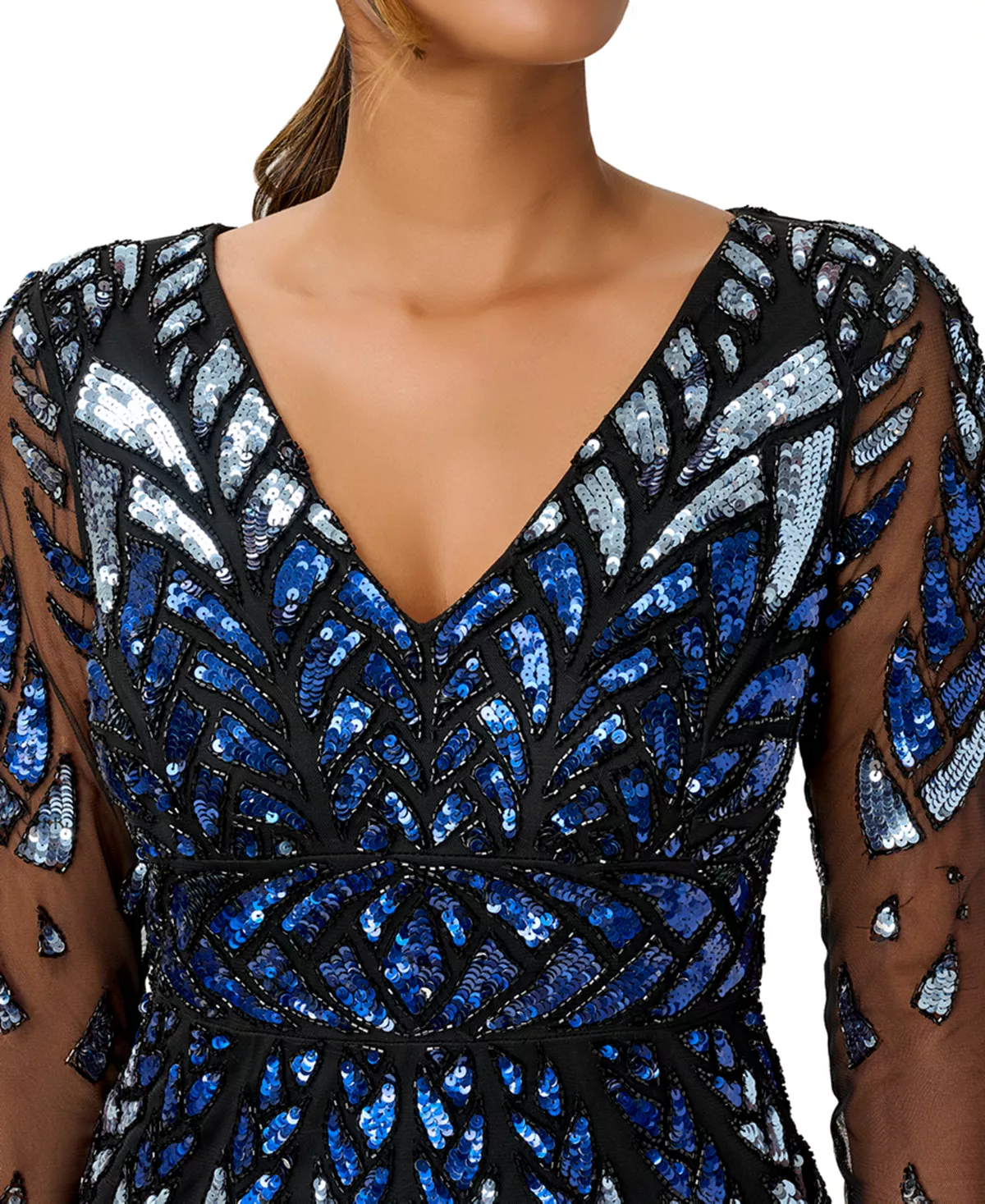 Adrianna Papell Women's Beaded V-Neck Sheath Dress 3 Adrianna Papell Women's Beaded V-Neck Sheath Dress - Image 3