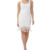 Adrianna Papell Women's Scoop-Neck Fringe-Trim Sheath Dress