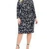 Kasper Plus Size Floral Faux-Wrap Pullover Dress