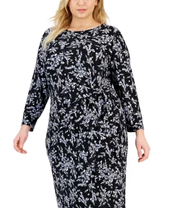 Kasper Plus Size Floral Faux-Wrap Pullover Dress 8 Kasper Plus Size Floral Faux-Wrap Pullover Dress -Sanctuary Shop 23046007 fpx