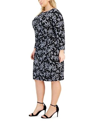 Kasper Plus Size Floral Faux-Wrap Pullover Dress 3 Kasper Plus Size Floral Faux-Wrap Pullover Dress - Image 3