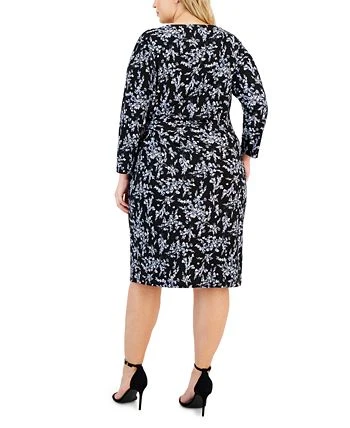 Kasper Plus Size Floral Faux-Wrap Pullover Dress 2 Kasper Plus Size Floral Faux-Wrap Pullover Dress - Image 2