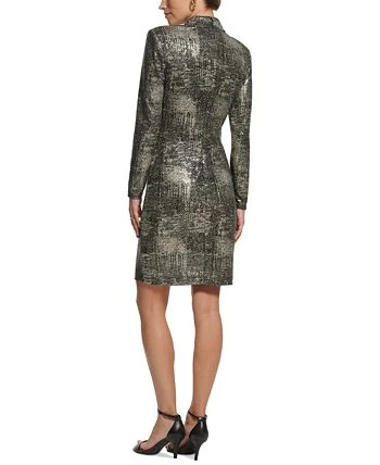 Vince Camuto Women's Mock-Neck Long-Sleeve Metallic Dress 2 Vince Camuto Women's Mock-Neck Long-Sleeve Metallic Dress - Image 2