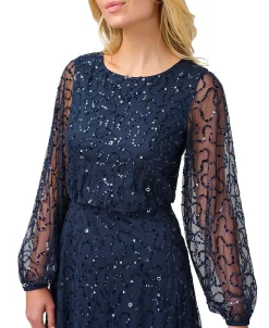 Papell Studio Women's Round-Neck Long-Sleeve Sequin Dress 6 Papell Studio Women's Round-Neck Long-Sleeve Sequin Dress -Sanctuary Shop 23088323 fpx