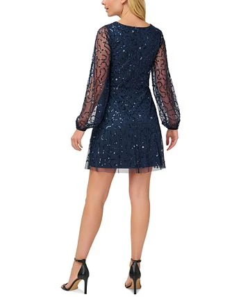 Papell Studio Women's Round-Neck Long-Sleeve Sequin Dress 2 Papell Studio Women's Round-Neck Long-Sleeve Sequin Dress - Image 2
