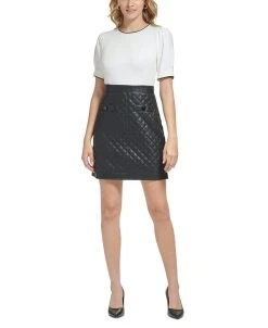 Karl Lagerfeld Paris Women's Mixed-Media Sheath Dress